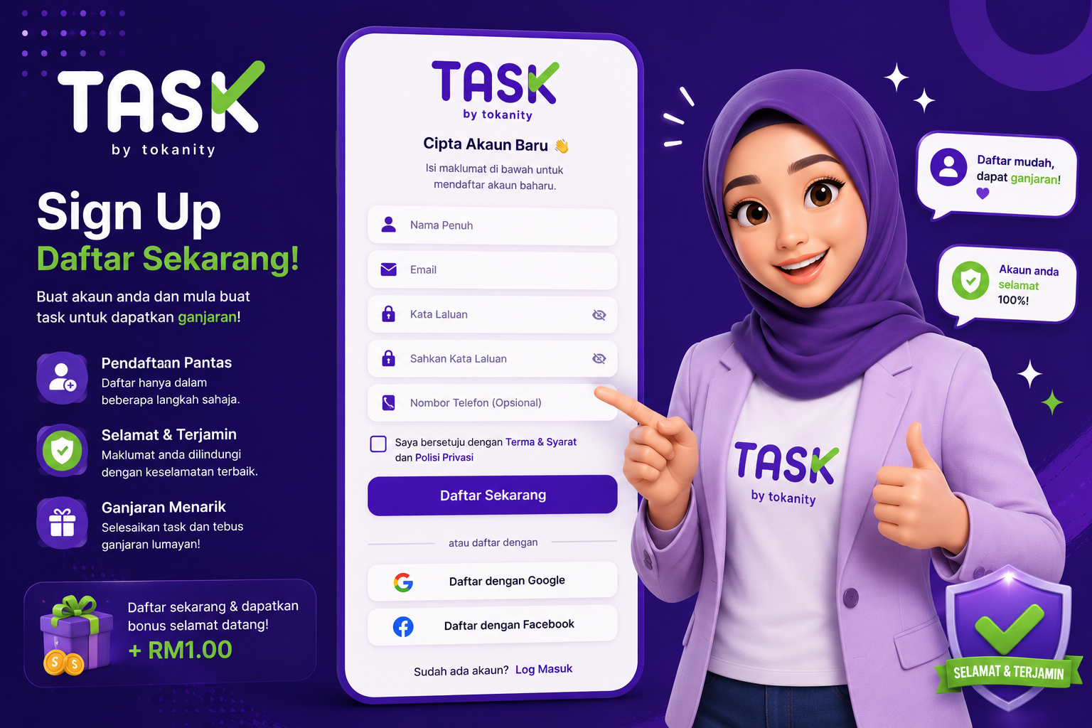 Sign Up TASK by Tokanity